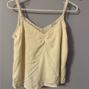 American Eagle Outfitters Cream Lace-Trim Cami